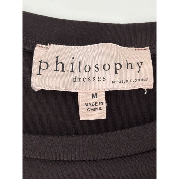 Philosophy Dress M Bodycon Crew Neck Slit Minimalist Quiet Luxury Clean Girl - Picture 3 of 12